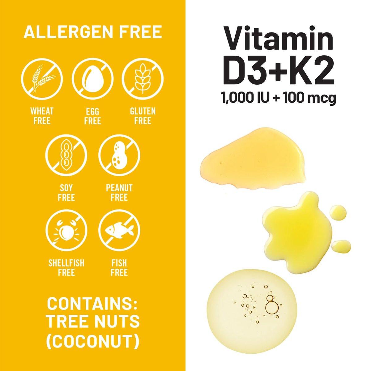 NatureWise Vitamin D3 1000 IU + K2 (MK7) 100 mcg mit Bio-Kokosöl – Calcium-Aufnahme, Knochen- & Immununterstützung – 30 Kapseln