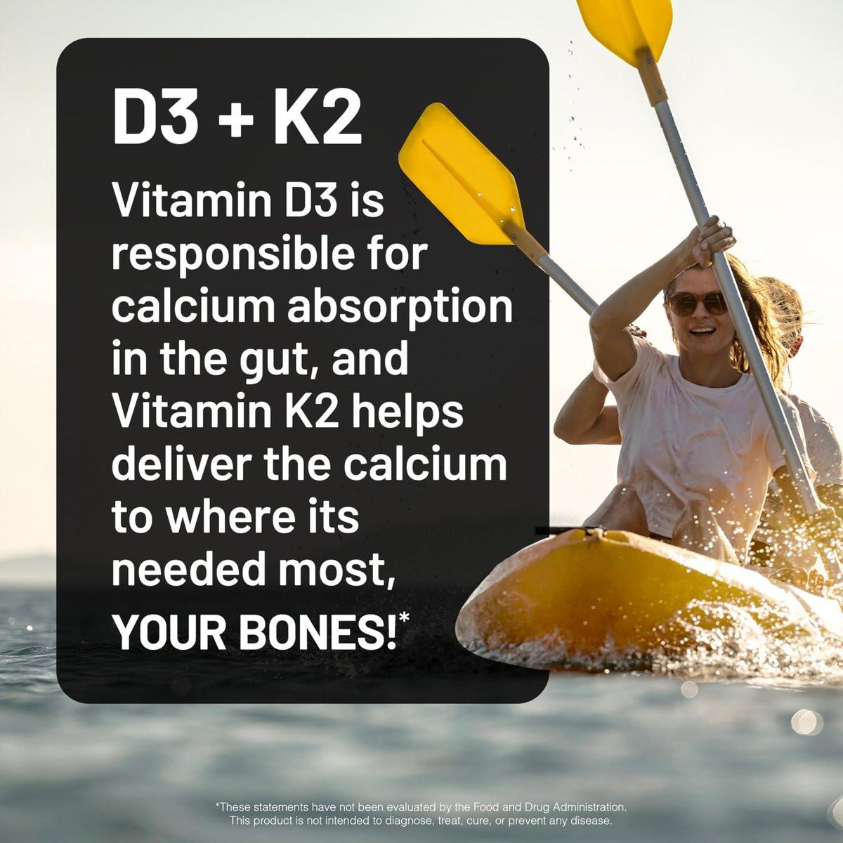 NatureWise Vitamin D3 1000 IU + K2 (MK7) 100 mcg mit Bio-Kokosöl – Calcium-Aufnahme, Knochen- & Immununterstützung – 30 Kapseln