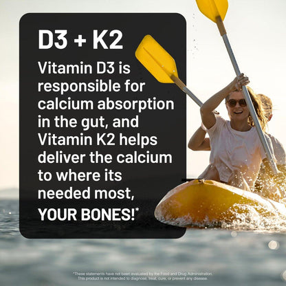NatureWise Vitamin D3 1000 IU + K2 (MK7) 100 mcg mit Bio-Kokosöl – Calcium-Aufnahme, Knochen- & Immununterstützung – 30 Kapseln