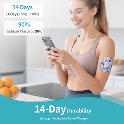 Over Patches für Dexcom G7 – Klebepflaster wasserdicht mit Easy-Peel Tab, vorgestanzt, für Stelo Flexible CGM Tape, 10-14 Tage Halt, 20 Stück, Bloomingday