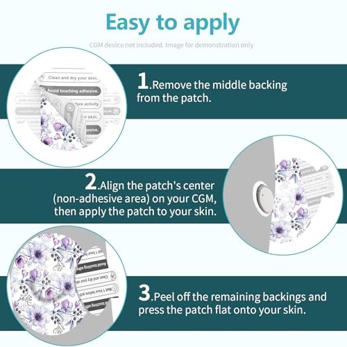 Over Patches für Dexcom G7 – Klebepflaster wasserdicht mit Easy-Peel Tab, vorgestanzt, für Stelo Flexible CGM Tape, 10-14 Tage Halt, 20 Stück, Bloomingday