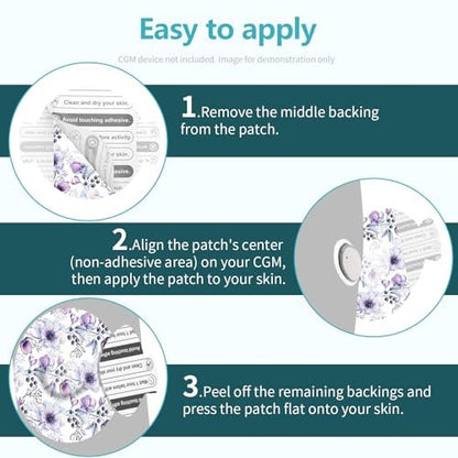 Over Patches für Dexcom G7 – Klebepflaster wasserdicht mit Easy-Peel Tab, vorgestanzt, für Stelo Flexible CGM Tape, 10-14 Tage Halt, 20 Stück, Bloomingday