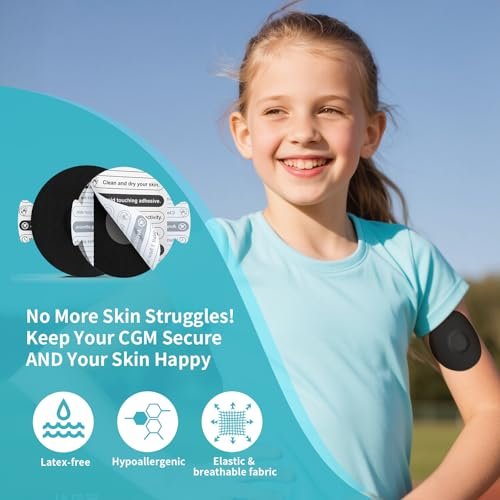 Kooloba Over Patches für Dexcom G7 – Wasserdichte Klebepflaster mit Easy-Peel Lasche, vorgeschnitten, für Stelo Flexibles CGM Tape, langanhaltend 10-14 Tage, 20 Stück, Schwarz