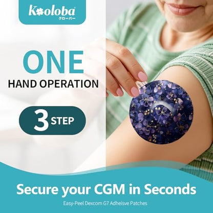 Aufkleber für Dexcom G7 – Astralora – 20er-Pack – Kooloba – Wasserdichte, hautfreundliche Haftpflaster für Dexcom G7 und Stelo CGM – Lang haftend 10–14 Tage – Vorgeschnitten mit Easy-Peel-Tab