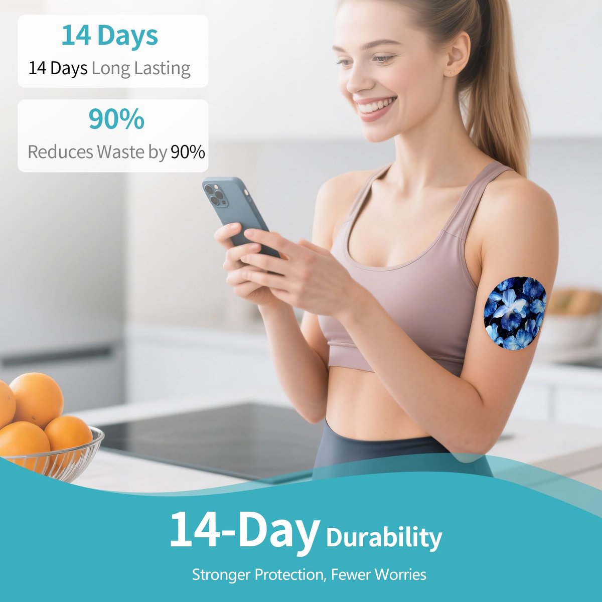 Aufkleber für Dexcom G7 – Astralora – 20er-Pack – Kooloba – Wasserdichte, hautfreundliche Haftpflaster für Dexcom G7 und Stelo CGM – Lang haftend 10–14 Tage – Vorgeschnitten mit Easy-Peel-Tab