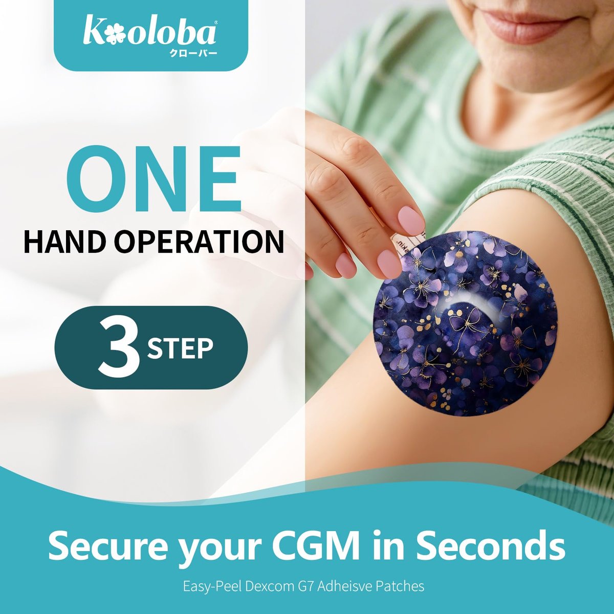 Aufkleber für Dexcom G7 – Astralora – 20er-Pack – Kooloba – Wasserdichte, hautfreundliche Haftpflaster für Dexcom G7 und Stelo CGM – Lang haftend 10–14 Tage – Vorgeschnitten mit Easy-Peel-Tab