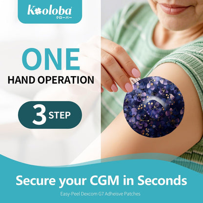 Aufkleber für Dexcom G7 – Astralora – 20er-Pack – Kooloba – Wasserdichte, hautfreundliche Haftpflaster für Dexcom G7 und Stelo CGM – Lang haftend 10–14 Tage – Vorgeschnitten mit Easy-Peel-Tab