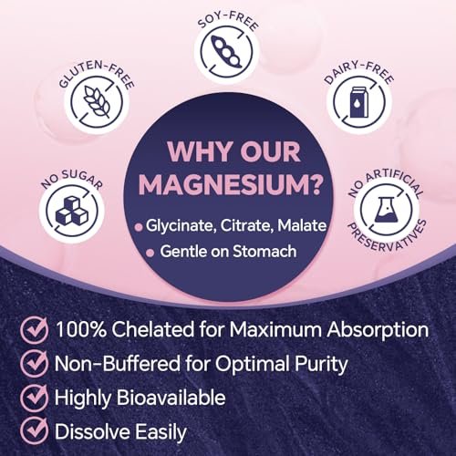 ZEBORA Magnesium Pulver für Schlaf – Chelat-Magnesium-Komplex mit Glycinat, Citrat und Malat, ungewürztes Getränkepulver mit Elektrolyten für Muskel- und Gehirngesundheit, vegan, non-GMO, 10,58 oz