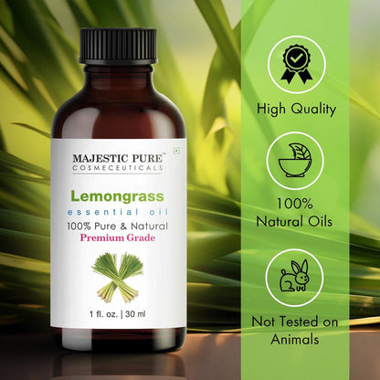 Majestic Pure Lemongrass Ätherisches Öl mit Pipette - 100% rein und natürlich - 30 ml