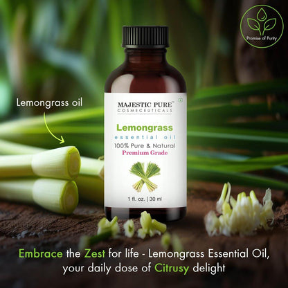 Majestic Pure Lemongrass Ätherisches Öl mit Pipette - 100% rein und natürlich - 30 ml