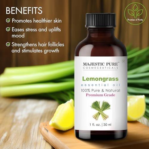 Majestic Pure Lemongrass Ätherisches Öl mit Pipette - 100% rein und natürlich - 30 ml