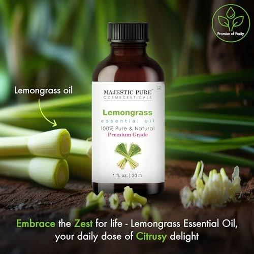 Majestic Pure Lemongrass Ätherisches Öl mit Pipette - 100% rein und natürlich - 30 ml