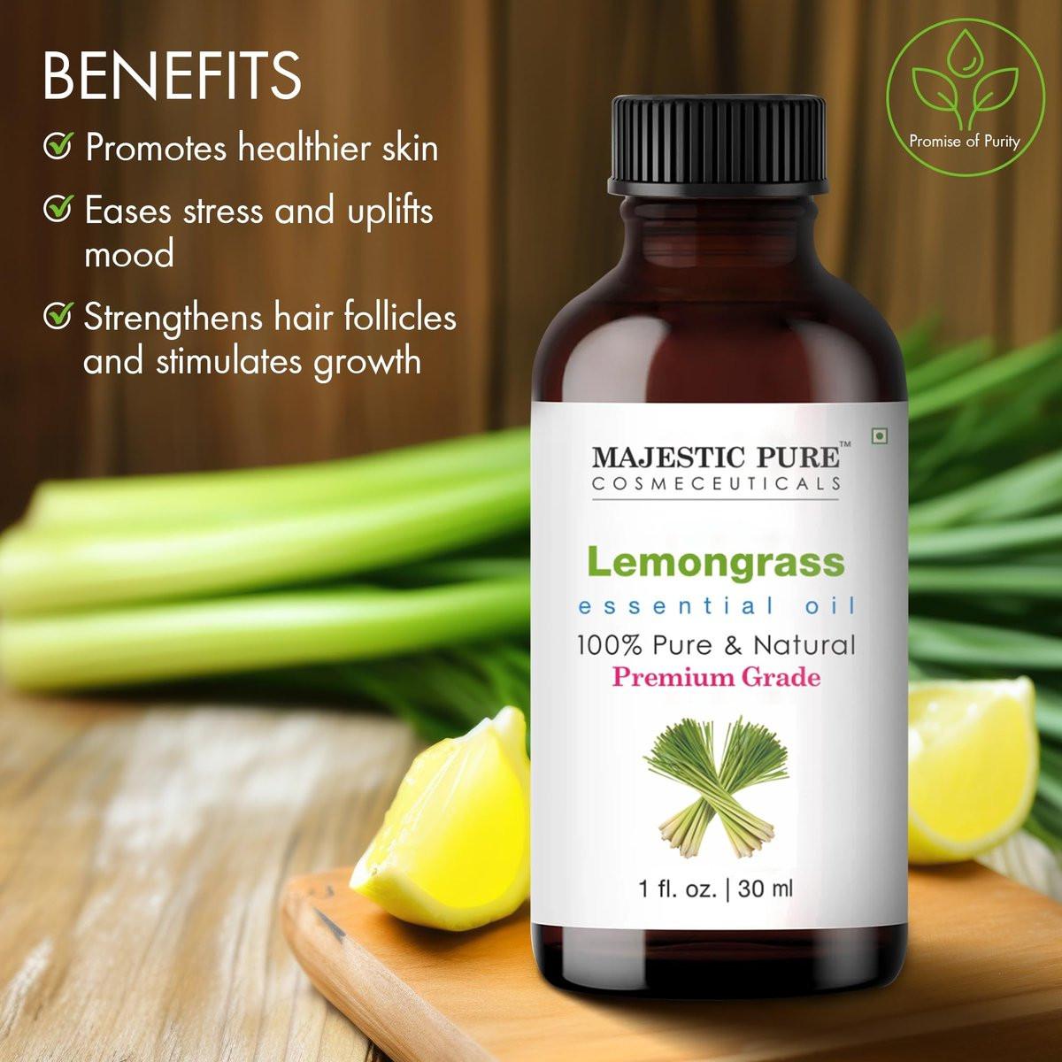 Majestic Pure Lemongrass Ätherisches Öl mit Pipette - 100% rein und natürlich - 30 ml