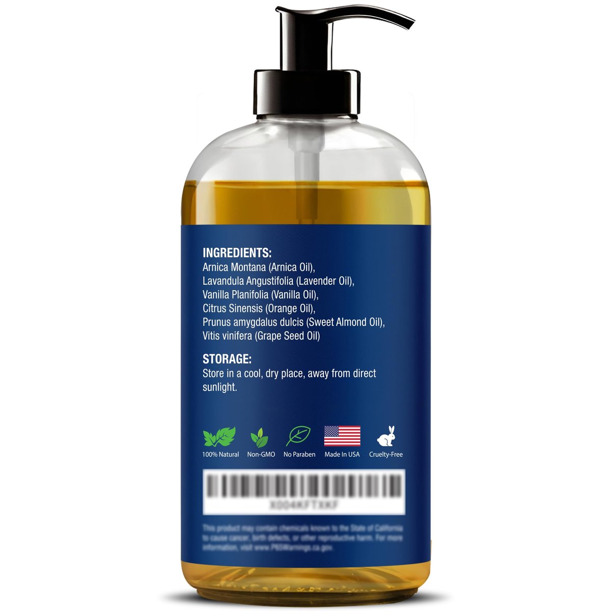 Lymphdrainage-Massageöl für die Massagetherapie 240 ml – Erfrischend und entspannend – Natürliche Öle mit Arnika, Vanille und Lavendelöl – für Männer und Frauen – Nexon Botanics