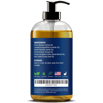 Lymphdrainage-Massageöl für die Massagetherapie 240 ml – Erfrischend und entspannend – Natürliche Öle mit Arnika, Vanille und Lavendelöl – für Männer und Frauen – Nexon Botanics