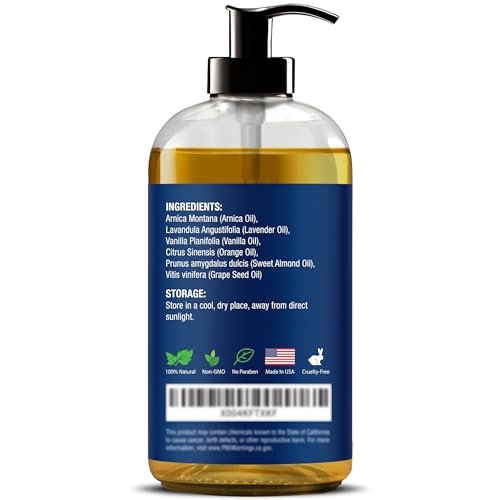 Lymphdrainage-Massageöl für die Massagetherapie 240 ml – Erfrischend und entspannend – Natürliche Öle mit Arnika, Vanille und Lavendelöl – für Männer und Frauen – Nexon Botanics