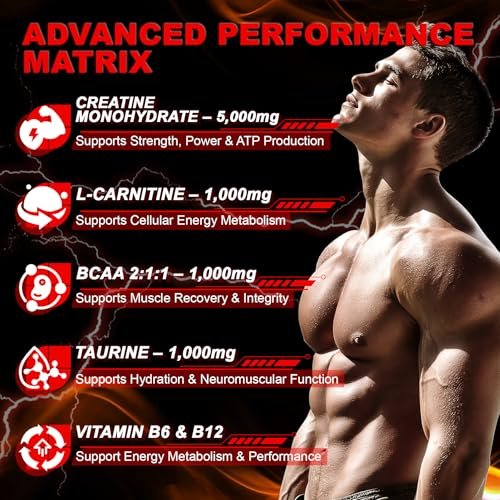 Creatin Monohydrat Gummis für Männer & Frauen mit L-Carnitin & Taurin – Zuckerfreie, vegane, kaubare Gummis im Beerengeschmack – 120 Stück – Pre-Workout für Muskelkraft & Energie
