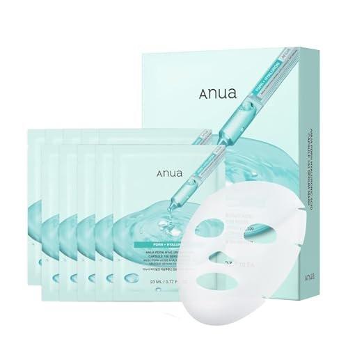 Anua PDRN Hyaluronsäure Capsule 100 Serum Maske – Feuchtigkeitsspendende Gesichtsmaske für Glasglanz und straffe Haut mit Lachs-DNA PDRN und Kollagen (10 Stück)