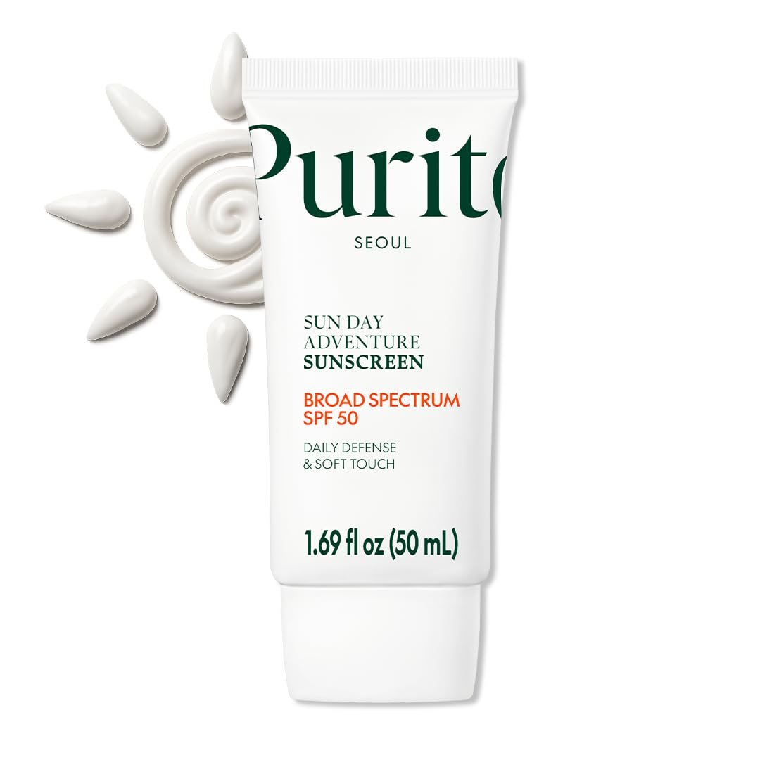 PURITO Korean Sunscreen SPF 50 – Leichteste Textur, kein Weißstich, Breitband UVA/UVB, Ölfrei, Vegan, Für alle Hauttypen, Täglicher leichter Sonnenschutz, Korean Skincare, 50ml 1,69 fl.oz