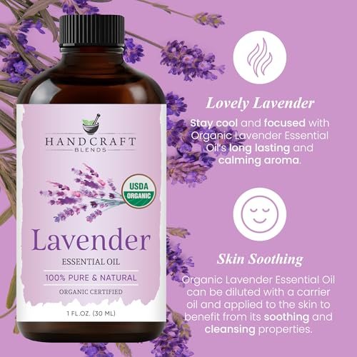 Handcraft Blends Bio Lavendelöl – 30 ml – 100% rein und natürlich – Premium-Öl für Diffuser und Aromatherapie