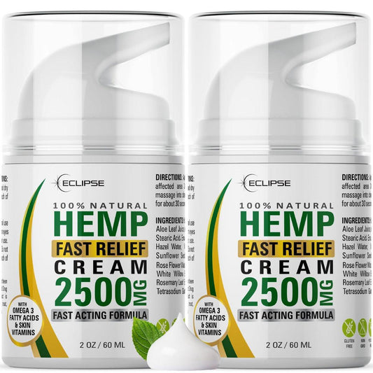 Eclipse Hemp Hanfcreme – Natürlicher Hanfextrakt, hergestellt in den USA, 2er-Pack