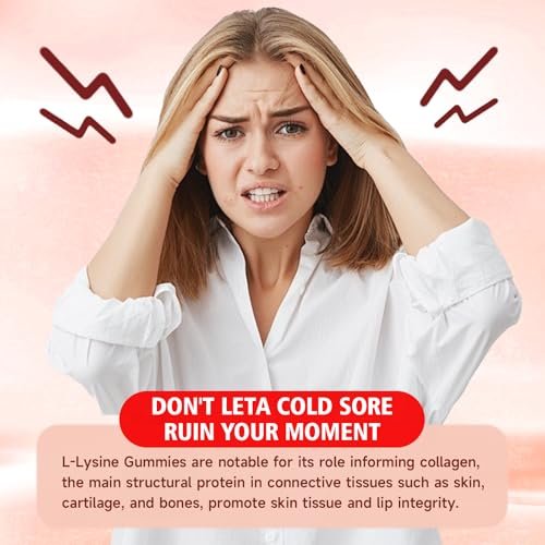 GrnLife L-Lysin 1000mg Gummis, Kaubare Lysin-Ergänzung für Erwachsene & Kinder, Essentielle Aminosäure zur Unterstützung des Immunsystems und der Kollagenbildung, Erdbeergeschmack, 60 Stück