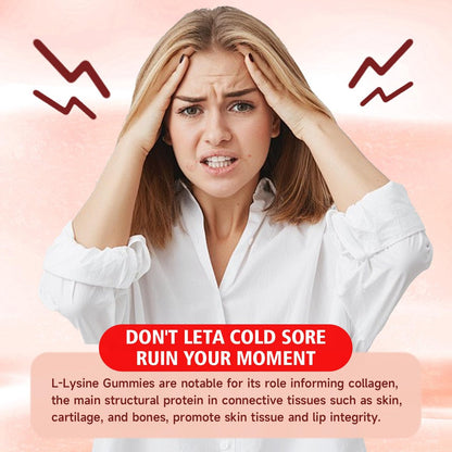 GrnLife L-Lysin 1000mg Gummis, Kaubare Lysin-Ergänzung für Erwachsene & Kinder, Essentielle Aminosäure zur Unterstützung des Immunsystems und der Kollagenbildung, Erdbeergeschmack, 60 Stück