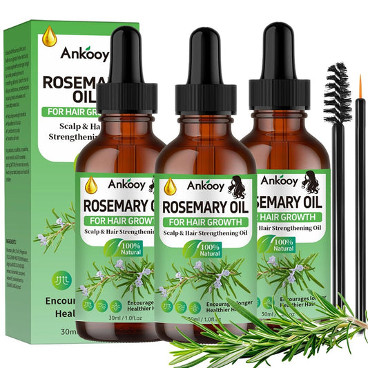 3er-Pack Rosmarinöl für Haarwachstum, Rosmarin Haarwachstumsöl, Stärkendes Öl für trockenes, geschädigtes Haar, Behandlung gegen Haarausfall & verdickt das Haar, Kopfhautpflege fördert Haardichte für Männer und Frauen