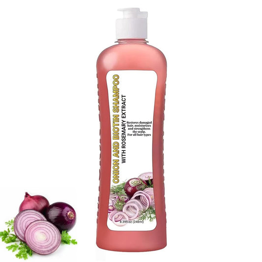 Onion Biotin and Rosemary Shampoo – Zwiebel-Biotin-Rosmarin-Shampoo für weiches Haar & Glanz, gegen Haarausfall und dünner werdendes Haar