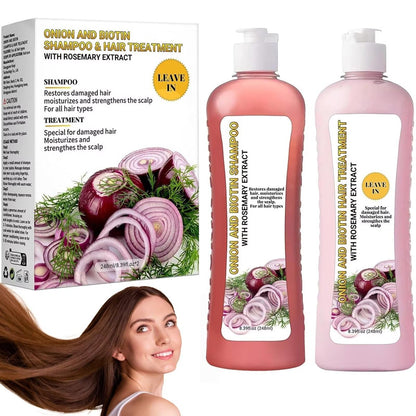 Zwiebel-Biotin-Rosmarin-Shampoo für weiches Haar und Glanz, gegen Haarausfall und dünner werdendes Haar