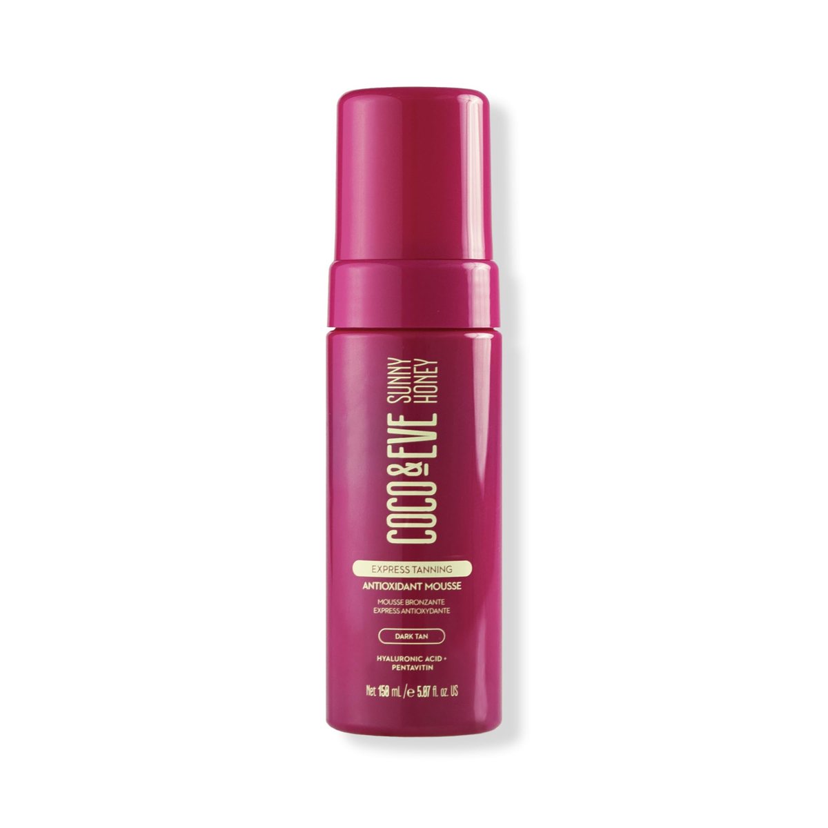 Coco & Eve Express Self Tanning Mousse – 1-Stunden-Bräune ohne Streifen, hydratisierend, schnelltrocknend, mit Hyaluronsäure & Kokosextrakt, vegan & tierversuchsfrei | 150 ml