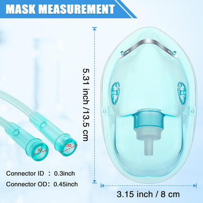 Geiserailie 2er-Pack L Sauerstoffmaske mit 2 m Schlauch und verstellbarem elastischem Band – Sauerstoffmaske für Erwachsene