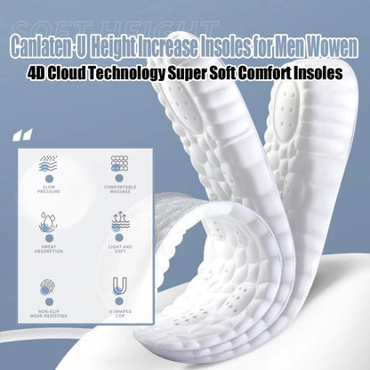 4D Cloud Höheneinlegesohlen für Männer und Frauen – Cloud Tech Einlegesohlen, weiche Memory-Schaum-Einlegesohlen, bequeme Stepper Höheneinlegesohlen, zuschneidbar für Männer und Frauen (Schwarz, 1 Zoll, US Männer 8-11)