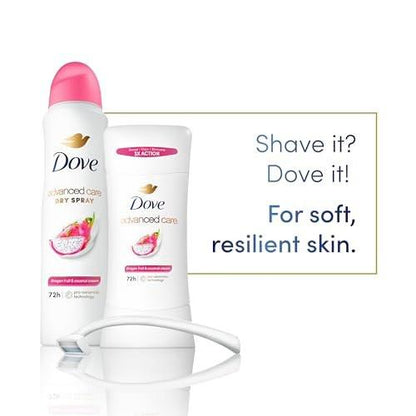 Dove Advanced Care Antiperspirant Deodorant Spray für Frauen – 3er-Pack Drachenfrucht & Kokoscreme – 72-Stunden-Schutz vor Schweiß und Geruch – 3,8 oz