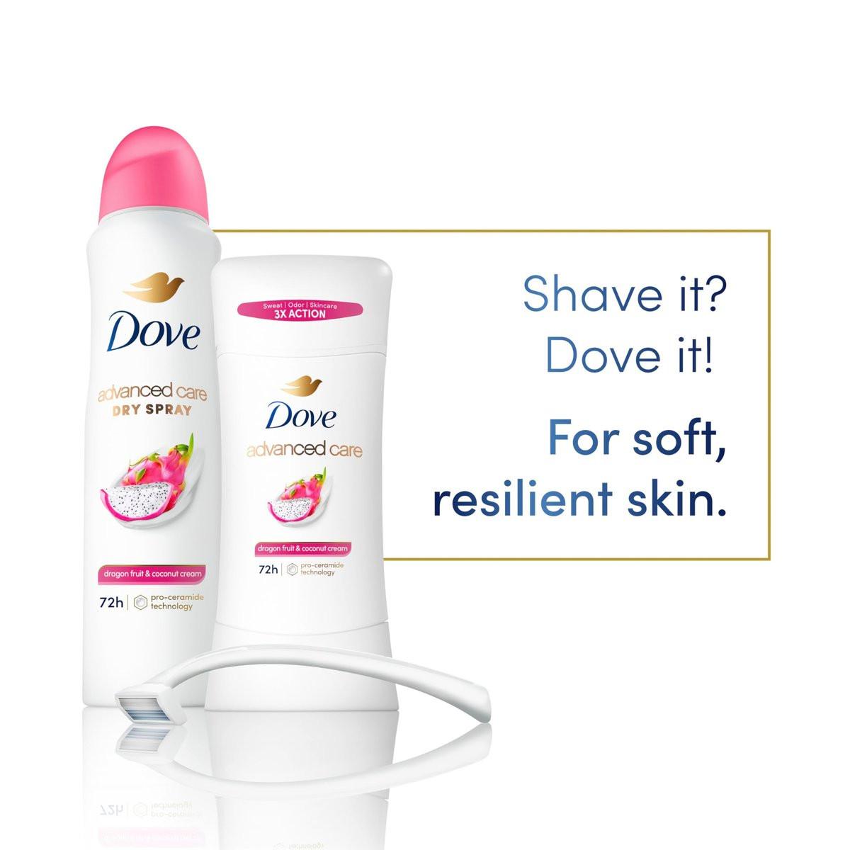 Dove Advanced Care Antiperspirant Deodorant Spray für Frauen – 3er-Pack Drachenfrucht & Kokoscreme – 72-Stunden-Schutz vor Schweiß und Geruch – 3,8 oz