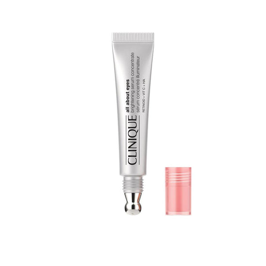 Clinique All About Eyes Brightening Serum Concentrate mit Vitamin C, Hyaluronsäure + Retinol | Feuchtigkeitsspendend + reduziert Augenringe, 0,34 Fl Oz
