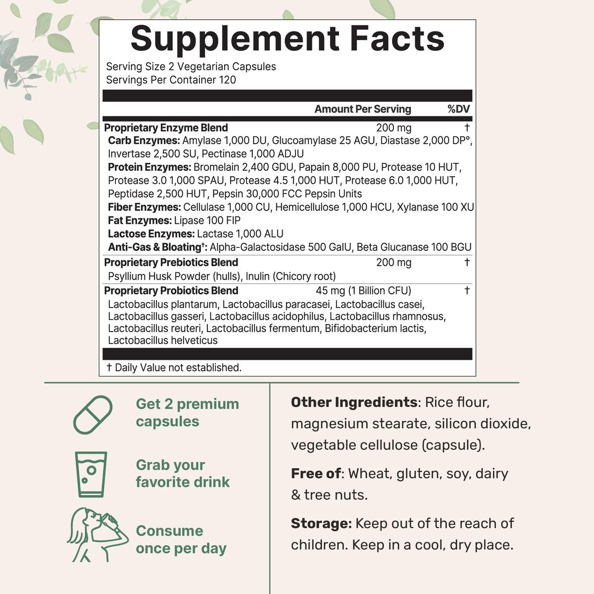 Micro Ingredients Super Enzyme mit Präbiotika & Probiotika, 240 vegane Kapseln | Verdauungsenzyme für Frauen & Männer | Probiotikum, Bromelain, Flohsamenschalen & mehr | Unterstützung für Immun- und Darmgesundheit*