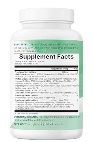 Micro Ingredients Super Enzyme mit Präbiotika & Probiotika, 240 vegane Kapseln | Verdauungsenzyme für Frauen & Männer | Probiotikum, Bromelain, Flohsamenschalen & mehr | Unterstützung für Immun- und Darmgesundheit*