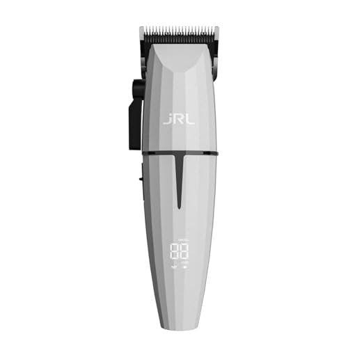 JRL Ghost 2020C Professioneller kabelloser Haarschneider für Herren-Haarschnitte, Smart-Clip-Technologie verhindert Zugziehen, Reset IQ Ladestation, für Fading, Dual-Speed 6000–7500 RPM Motor, Weiß