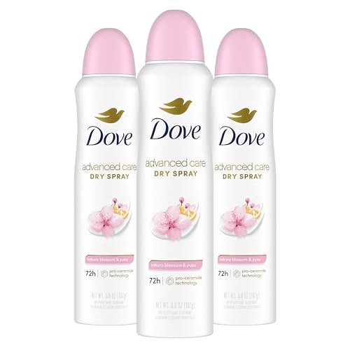 Dove Advanced Care Antiperspirant Deodorant Spray für Frauen 3er-Pack Sakura Blossom & Yuzu 72h Schweiß- und Geruchsschutz 3,8 oz