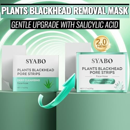 SYABO 2.0 Blackhead Remover Nose Strips – 100 Stück Porenreiniger mit Salicylsäure, Peel-Off Maske gegen Mitesser (1,76 Unzen)