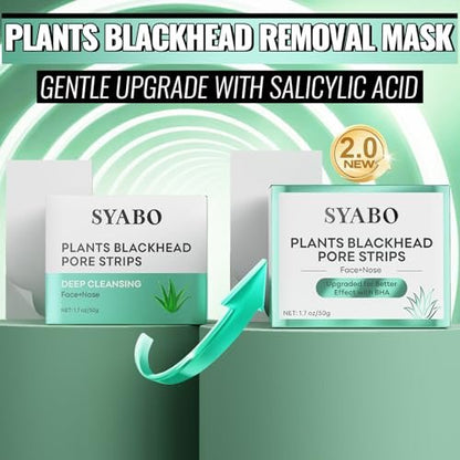 SYABO 2.0 Blackhead Remover Nose Strips – 100 Stück Porenreiniger mit Salicylsäure, Peel-Off Maske gegen Mitesser (1,76 Unzen)