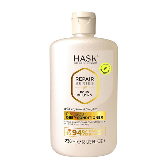 HASK Bond Building Rinse-Out Deep Conditioner mit Triple Bond Complex & Arganöl – Repariert Schäden, Pflegt, Feuchtigkeitsspendend, Sulfatfrei, Tierversuchsfrei, Farbschonend – 237 ml