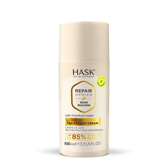 HASK Bond Building Leave-In Treatment Cream mit TripleBond Complex & Arganöl – Repariert Schäden, verhindert Haarbruch, spendet Feuchtigkeit, sulfatfrei, tierversuchsfrei, farbsicher – 93 ml