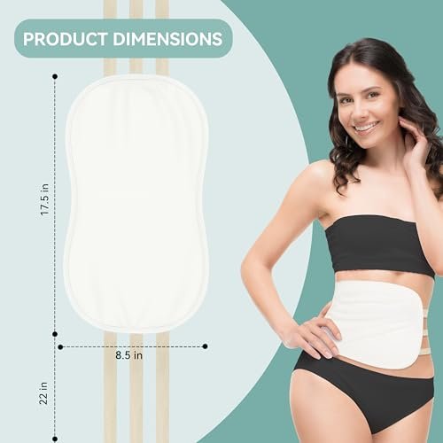 Taoscare Rizinusöl-Wickelpackung für Bauch und Leber – Organische Baumwollflannel-Wickel mit auslaufsicherer TPU-Beschichtung, sechs verstellbare Gurte, wiederverwendbar, maschinenwaschbar, weniger Sauerei