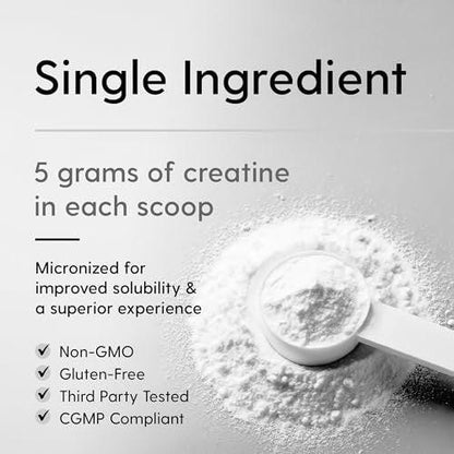 HEARTHY FOODS Creatin Monohydrat Mikronisiertes Pulver 500 g - 100 Portionen, 5000 mg pro Portion (5 g) - für Männer & Frauen Muskelwachstum & Erholung - UNGESÜSST