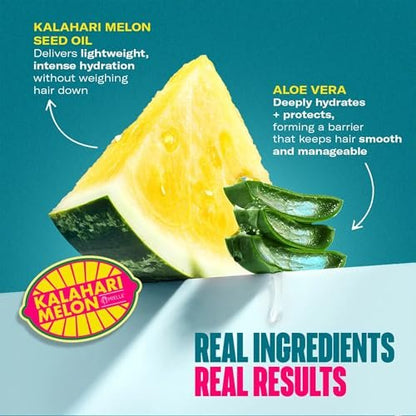Mielle Organics 2-Minuten Tiefenpflege - Kalahari-Melone & Aloe Vera Feuchtigkeitsspendende Haarkur für trockenes, lockiges und strukturiertes Haar - Pflegend, entwirrend & schnell wirkend, 340 g