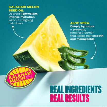 Mielle Organics 2-Minuten Tiefenpflege - Kalahari-Melone & Aloe Vera Feuchtigkeitsspendende Haarkur für trockenes, lockiges und strukturiertes Haar - Pflegend, entwirrend & schnell wirkend, 340 g