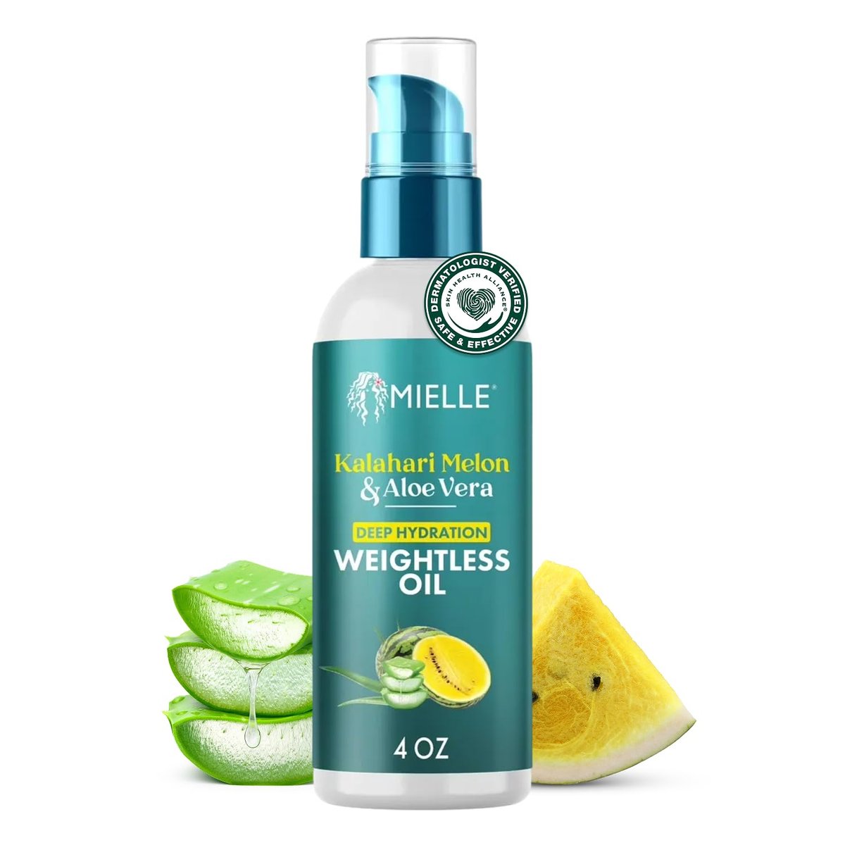 Mielle Organics Gewichtsloses Haaröl – Kalahari-Melone & Aloe Vera – Tiefenwirksame Feuchtigkeitspflege für trockenes, lockiges und strukturiertes Haar – Leichte, nicht fettende Formel – 118 ml
