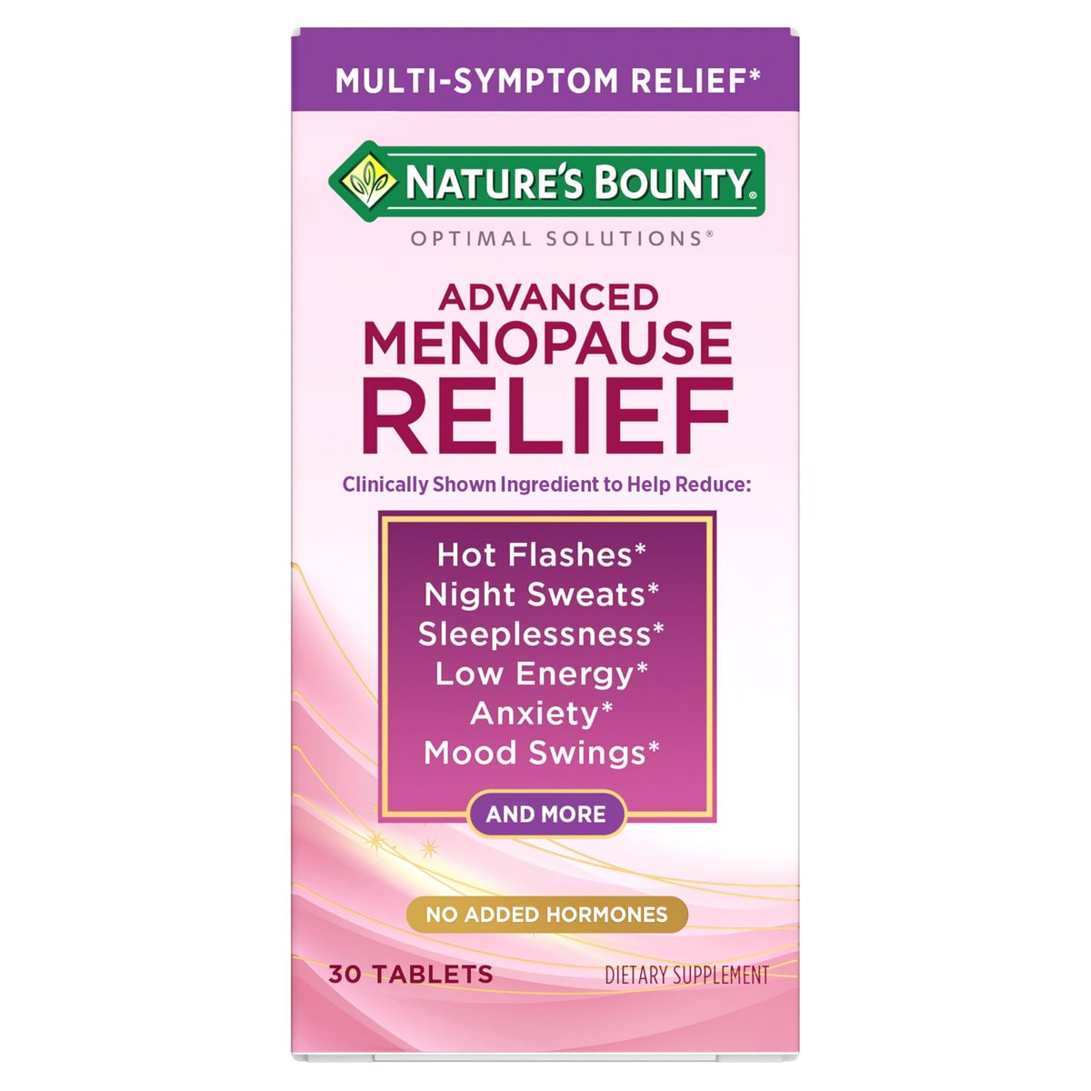 Nature’s Bounty Optimal Solutions Advanced Menopause Relief – Sibirischer Rhabarber, Wechseljahre Unterstützung, Hormonfrei, 30 Tabletten